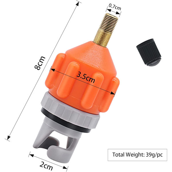 2PACK Uppblåsbar Stand Up Paddleboard (SUP) Pumpadapter - Luftventil Adapter Pumpningshuvudkontakt