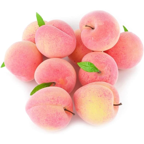 10 st Imitation Fake Fruit Peach Set Lämplig för heminredningstillbehör