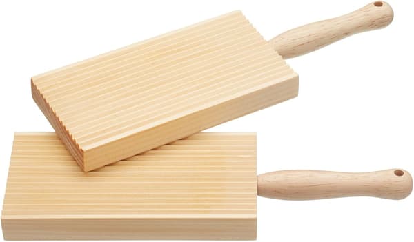 Hjemmelavede træsmørspader/gnocchi-brætter, 20 x 6,5 cm (sæt med 2), træ, brun