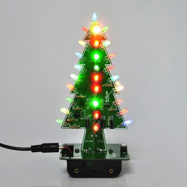 3D tredimensjonal trefarget juletre LED elektronisk øvelses DIY-sett
