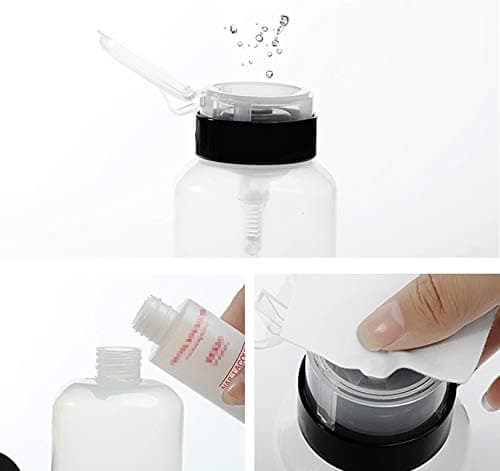 3 stk. 200 ml Push Down Låsbar Pumpedispenserflaske til neglelak og makeupfjerner
