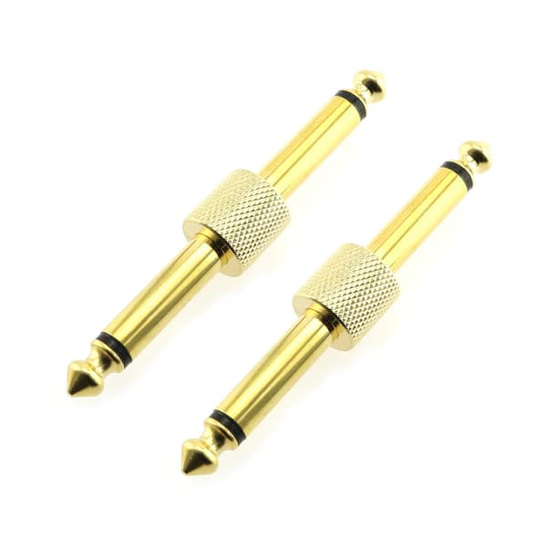 Forgyldt guitar-effektpedaladapterstik (guld) 2 stk.