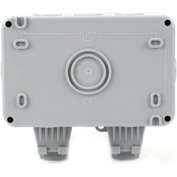 Socket Vattentät Box Cover Ip66 Väggmonterad Switch Case 2 Gang PC Outdoor Face Plate Panel Box (grå)
