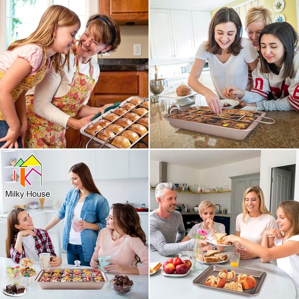 Firkantet brød non-stick bageform kage fudge form med skillevæg 12x8 tommer
