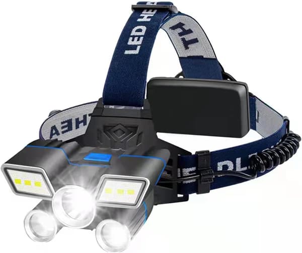 USB oppladbar ultralys hodelykt + rødt lys for løping og camping