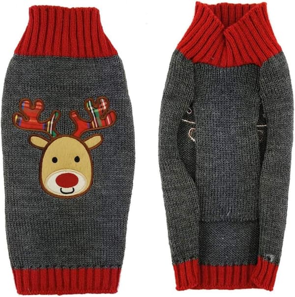 Hund Jul Älg Stickad Tröja Husdjur Vinter Varma Kläder (M) 1 Styck m