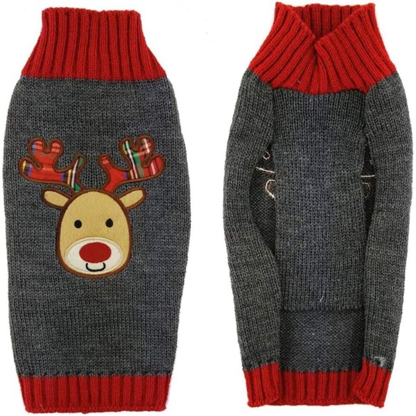 Hund Jul Älg Stickad Tröja Husdjur Vinter Varma Kläder (XL) 1 Styck xl