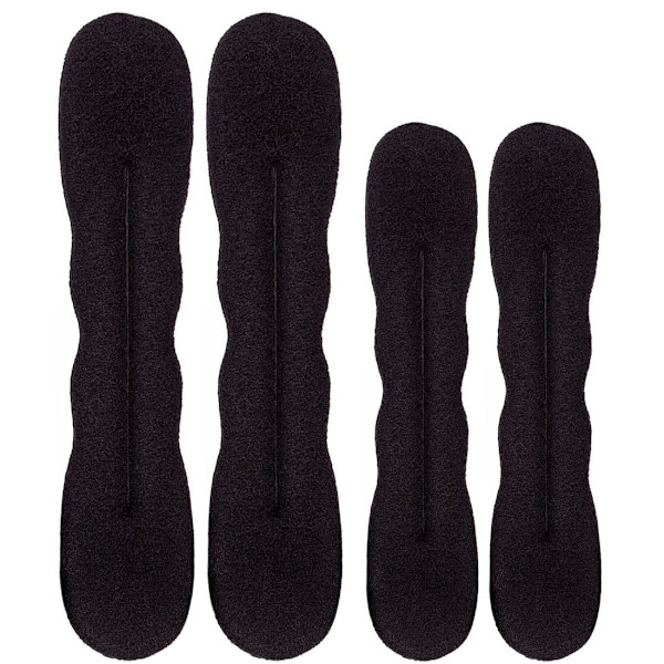 4-pack hårbulletillverkare uppgraderad hårhållare twist curlers munkverktyg, 2 stora och 2 små (svart)