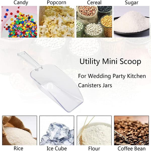 7 tommer multifunktionelle klare plastikskeer til slikdessertbuffet, is, kaffe, te, 12 stk.