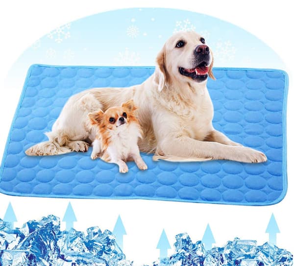 Valpematte kattepleddkurv for hunder og katter hundematte sommer multifunksjonelt materiale (lys blå, 40*30cm)