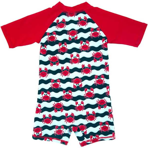 Pojkars badkläder med dragkedja, solskydd, badkläder (röd 9M) Red size 1