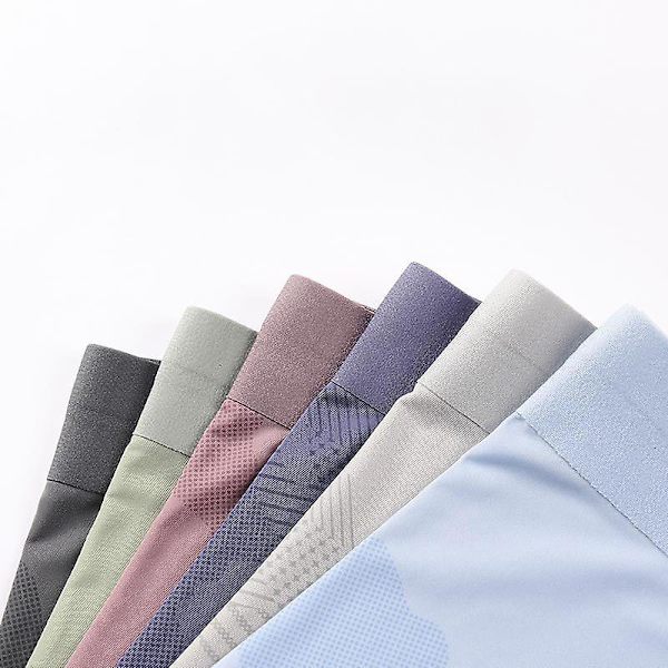 Herr Ice Silk Kalsonger Sport Boxershorts Andningsbara Boxerkalsonger Tonåringar (Blå Grå 4XL) Blue Grey 4xl