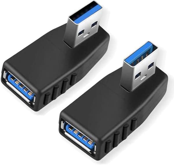 USB 3.0-adapter 2 st, USB 3.0 vinkeladapter, USB vinkelkontakt