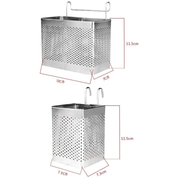 Rostfritt stål rektangulär avlopp ätpinne hållare för hängande porslin (dubbel fack)