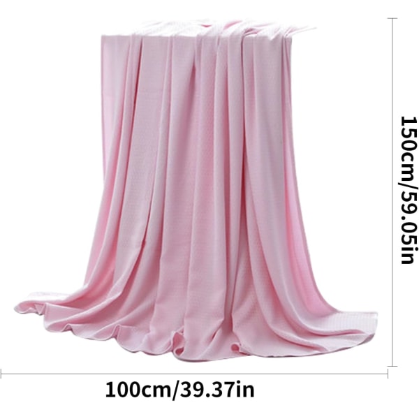 Fiber Sommarfiltar Dubbelsidig Kylande Fiber Sömn Mjuk Filt för Sovrum, 100x150cm, rosa pink