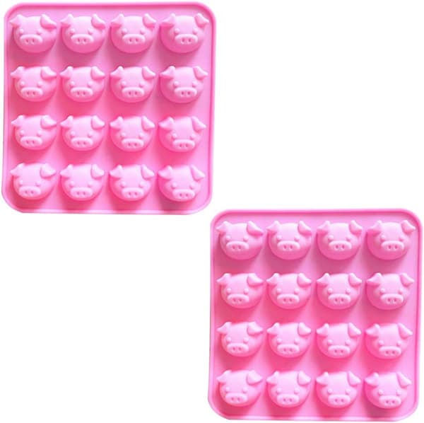 Silikonform för isbitar Dachshund Pig Mould Ice Cube Maker Tool 16 kuber 2 stycken