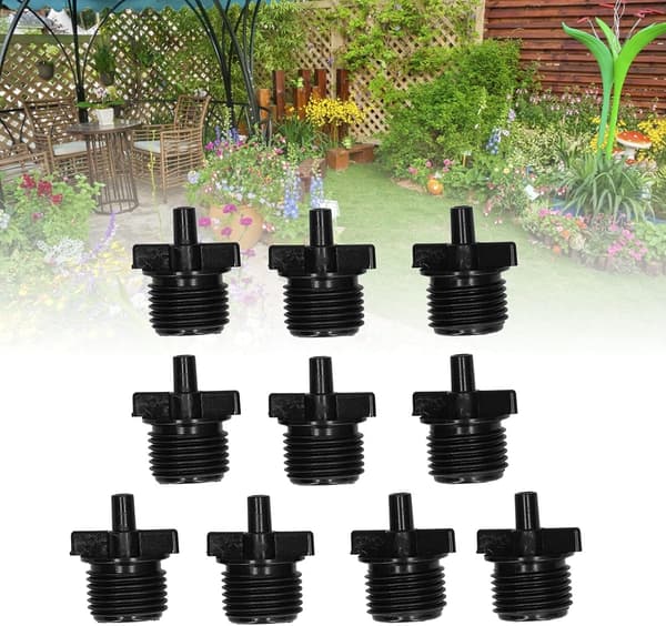 G 1/2 6mm udvendigt gevind sprinklerforbindere, 50 STK. flade plastikforbindere