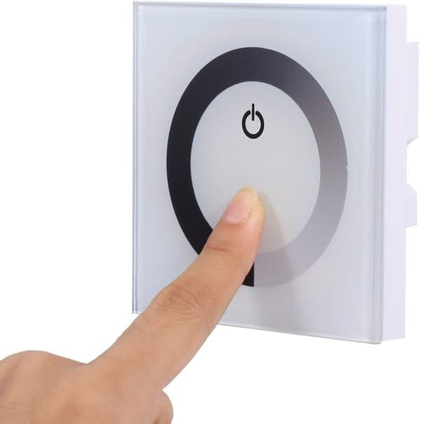 12V-24V Vægmonteret Panel Touch Skærm Controller LED Strip Lysdæmper (Hvid) white
