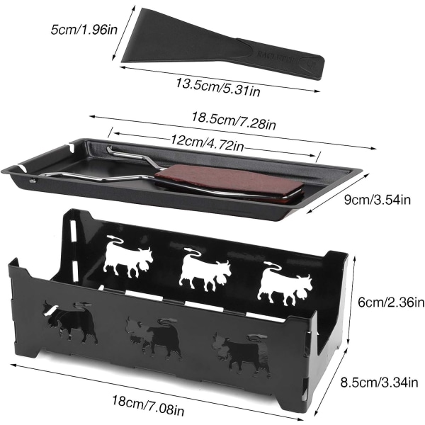 Bärbar hemsjälvbetjäningsugn med ostskyffel (svart) Black