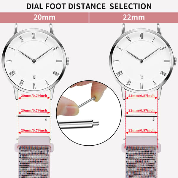 22 mm vevd nylonrem, smart sportserstatningsrem (pakke med 2)