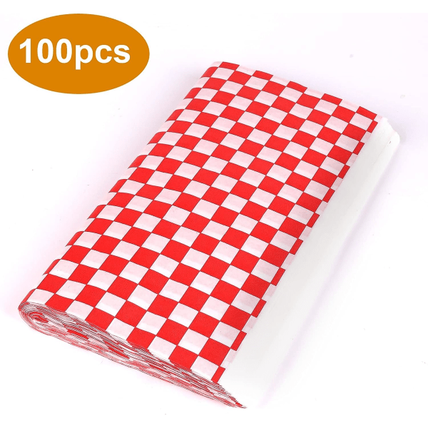 100 ark 28 x 26 cm papper Deli smörgåspapper Hamburgare förpackningspapper