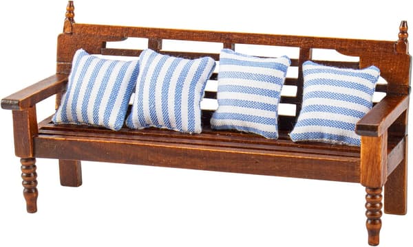 1:12 Miniature Bænk Sofa Træstol med Hynder Minihus Møbeltilbehør