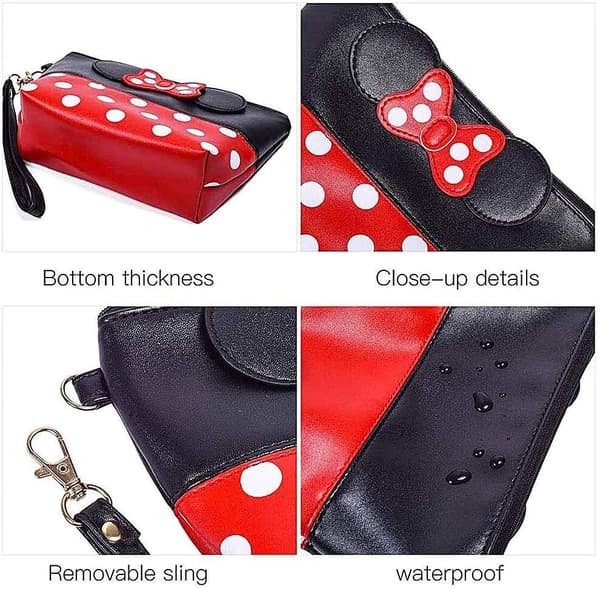 Letvægts håndtaske til damer Mickey Bow Dot Makeup Opbevaringstaske (Pink) Pink