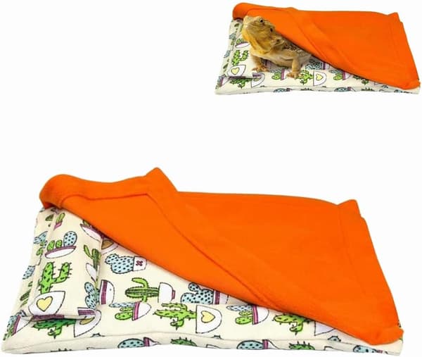 Sovesæt til krybdyr, blød sovepose til små dyr, skægagame-tæppe (beige orange) Orange
