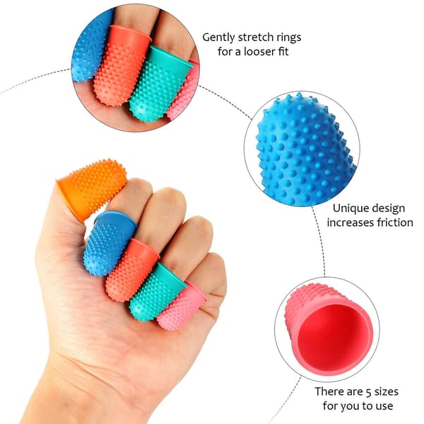 Gummifingertoppsskydd Grepp Återanvändbara Gitarrgummi Fingertoppar 20 Stycken