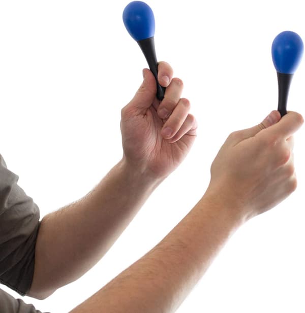 Mini ægryster maracas par - blå