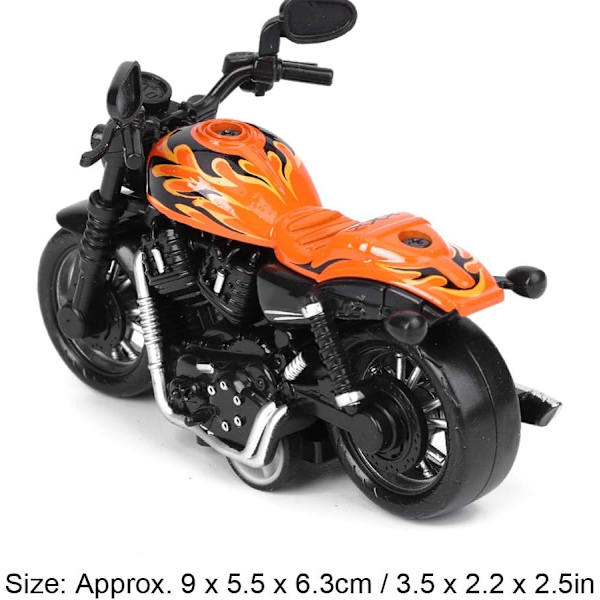 Leksaksmotorcykel i legering, hög simulering, modellfordon, leksak för barn, intellektuell leksak, presentset (orange) Orange