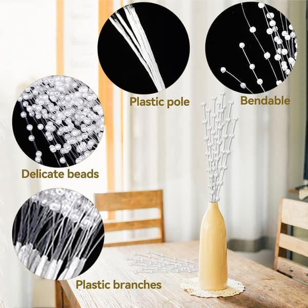 100 stk perlepinner brudebryllupskorsasje brudepikeperlestilker bryllupsperleblomsterspray (hvit) white