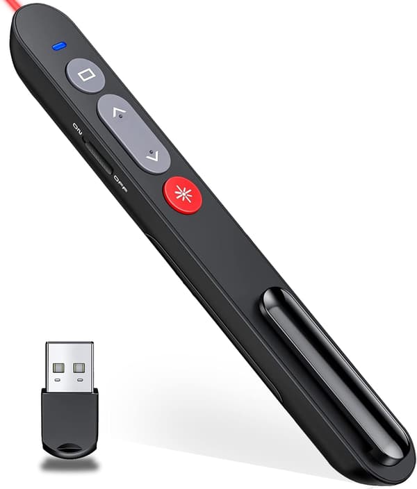 2,4 GHz RF USB præsentationspointer Slide Clicker med hyperlink lydstyrkekontrol, kattejagtlegetøj