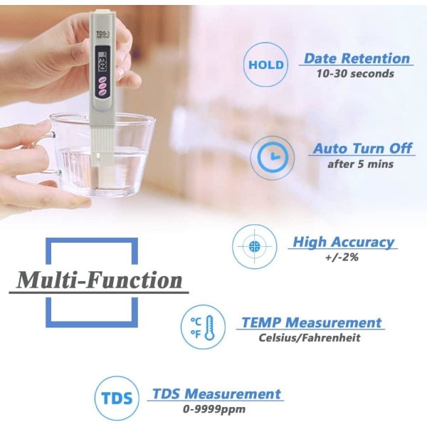 LCD Digital TDS-3 Testare, TDS Tester Pen pentru Calitatea Apei Instrument de Testare pentru Acvariu, Piscină