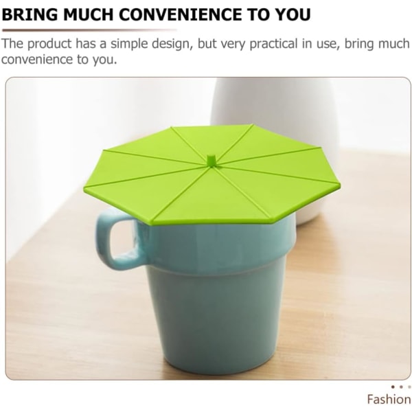 Lids Umbrella Cup Covers 5Pack Anti- Silikon för Muggar, Tepåsar, Håll Drycker Varma eller Kalla