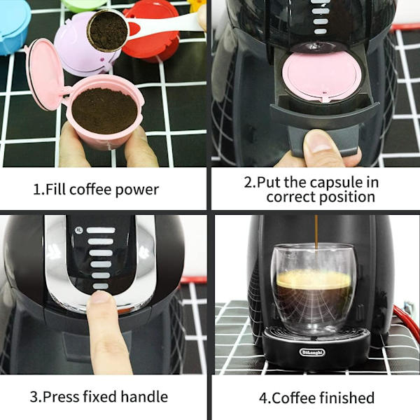 Återanvändbara kaffekapslar Påfyllningsbara kaffekapslar Plastkaffekapslar Ersättning