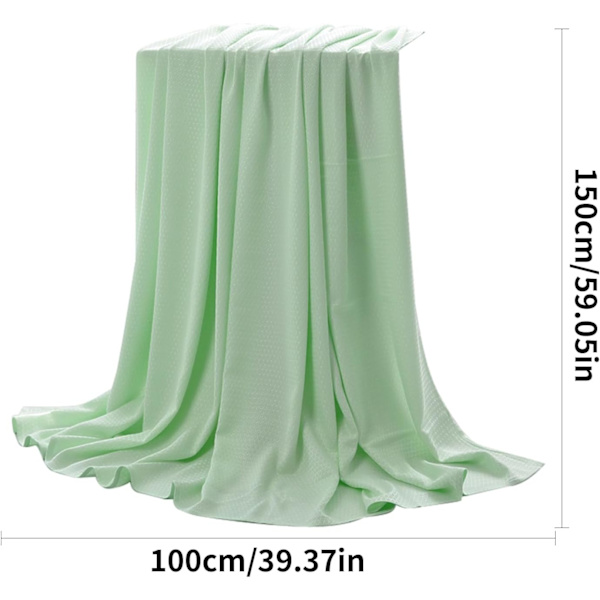 Fiber Sommarfiltar Dubbelsidig Kylande Fiber Sömnsoft Filt för Sovrum, 100x150cm, grön green