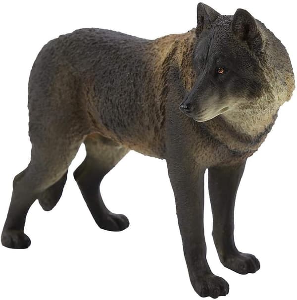 Simulering Vild Ulv Dyremodel Legetøj Zoo Dyremodel Samleobjekter (Sort) Black