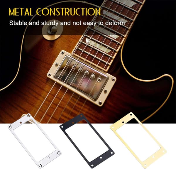 2 st pickup metall pickup ringar, platta humbucker monteringsring för elgitarr (guld) Gold