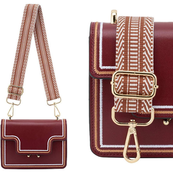 Bred axelrem justerbar ersättningsbälte crossbody canvasväska handväska (brun) Brown