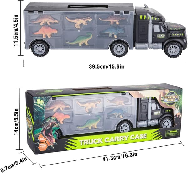 Dinosaurtransportlekesett for barn (3 - 8 år) 1 stk