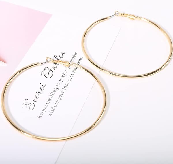 3 par store kreoler, rustfrit stål heste, sølv rosa guld, følsomme ører (8cm)