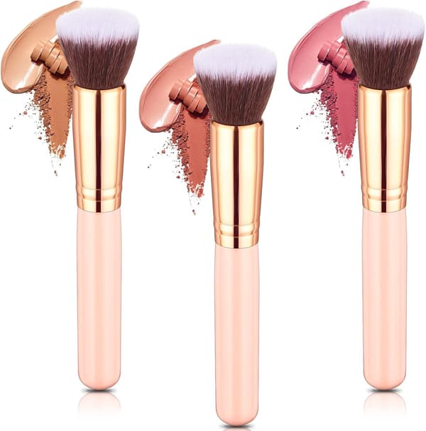 Kvinders bløde flade makeup blush foundation børste skønhedsværktøjer 3 stk.