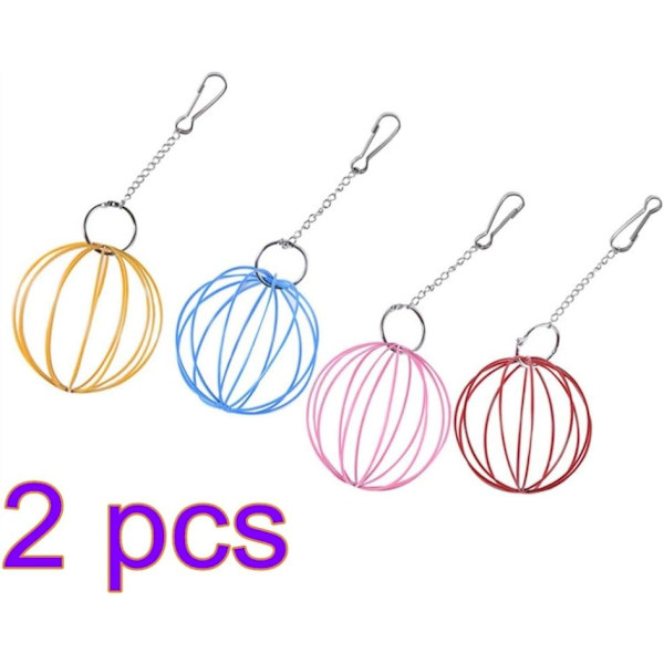 8,5 cm kan hängas hamstermatningsboll husdjursmatare 2 stycken (röd + blå) red + blue