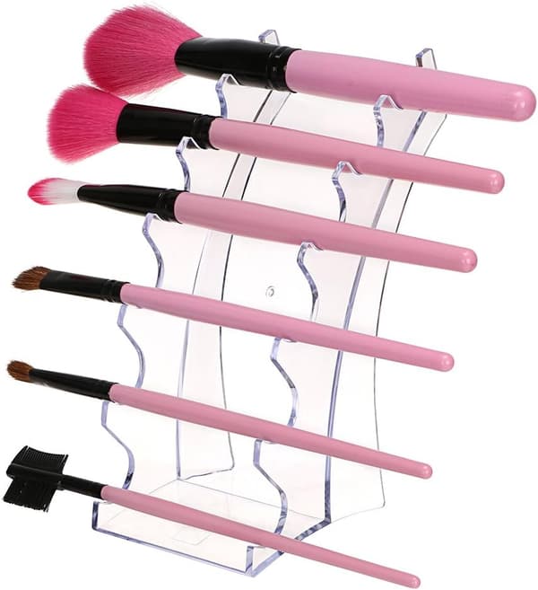 Akryl Penneholder Makeup Børste Organizer 6-rums Display Stand (5 Styk)