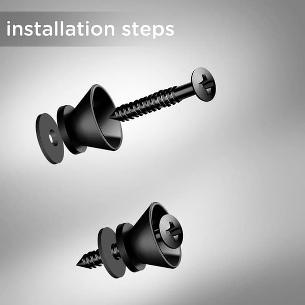 12 stk. 2,3x1,2 cm guitarremknap med sæt, remlås, solide metalender (sort) Black