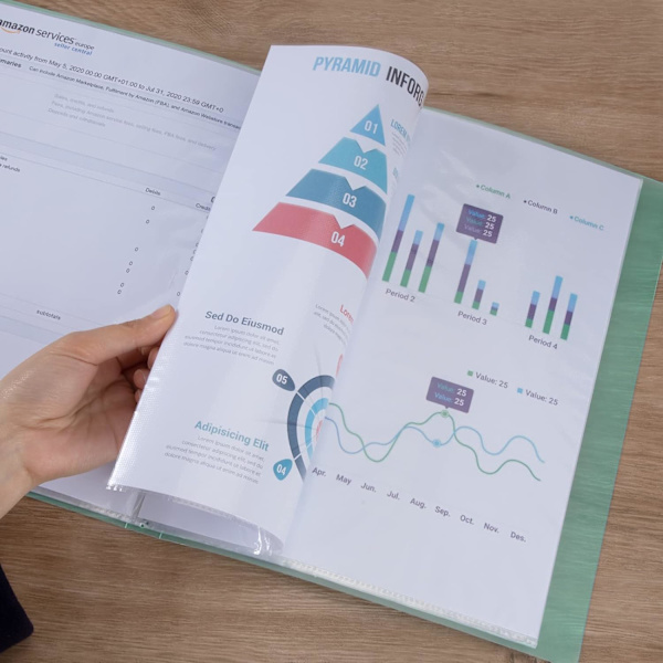 A4-presentationsmapp med transparenta fickor 30 fickmappar 4 stycken