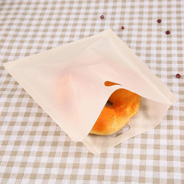 5 st återanvändbara toastpåsar, non-stick snacks-påsar för grillade ostsmörgåsar och pizza, 6,7x7,5 tum 17*19cm