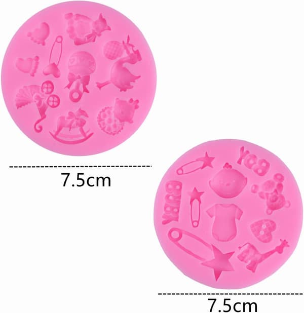 2 stk. chokolade søde forme 3D babyfødder form baby DIY kage bageværktøj