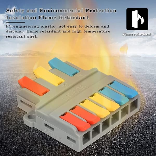 Hurtigkobling downlight stolpe dokking artefakt klips 3 inn 6 ut (grå) 8 stk
